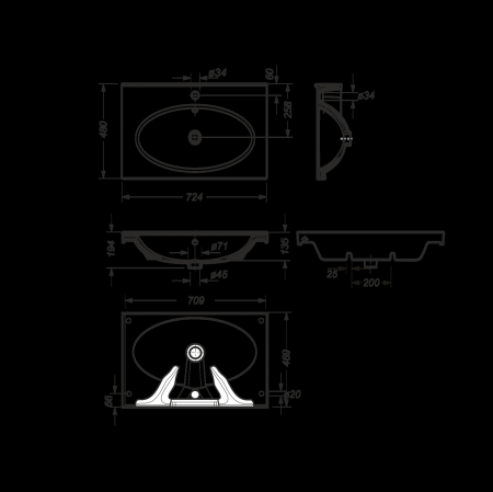 Раковина подвесная 70см Sanita Luxe Next NXT70SLWB01 белый